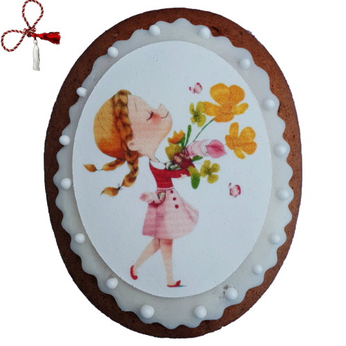 Turta dulce fetita cu flori